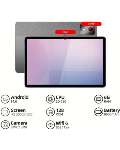 Планшет Lenovo Tab K11 Plus 6/128GB WiFi Luna Grey (ZADV0001CN)