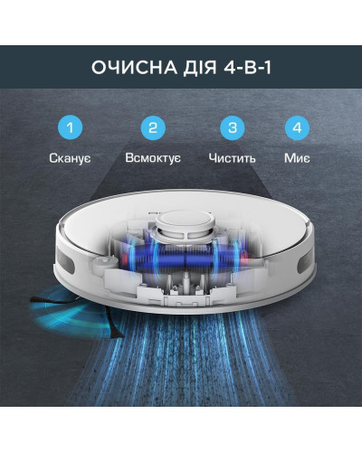 Робот-пилосос з вологим прибиранням Rowenta X-PLORER Serie 75 S+ RR8587WH