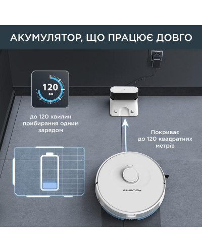 Робот-пилосос з вологим прибиранням Rowenta X-PLORER Serie 75 S+ RR8587WH