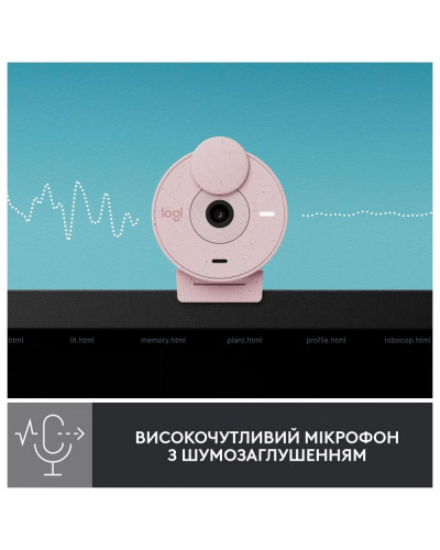 Веб-камера Logitech Brio 300 FHD Rose (960-001448)