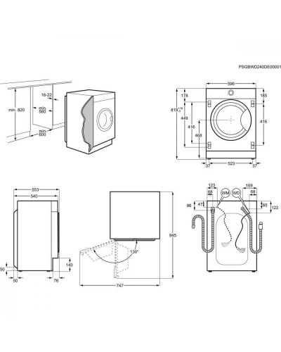 Прально-сушильна машина автоматична Electrolux EW7WN368SPI