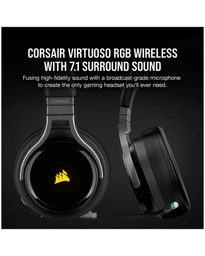 Наушники с микрофоном Corsair VIRTUOSO RGB WIRELESS Black (CA-9011185)