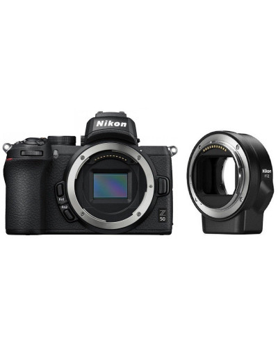 бездзеркальний фотоапарат Nikon Z50 Body + FTZ Mount Adapter (VOA050K003)