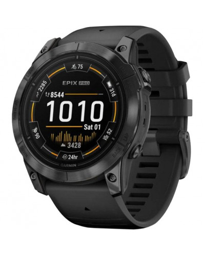 Смарт-годинник Garmin Epix Pro Gen 2 Sapphire 51mm Carbon G. DLC Tit. with Black Band (010-02804-00/01/53)