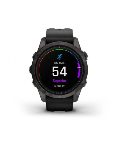 Смарт-годинник Garmin Epix Pro Gen 2 Sapphire 42mm Carbon G. DLC Ti. with Black Band (010-02802-14/15)