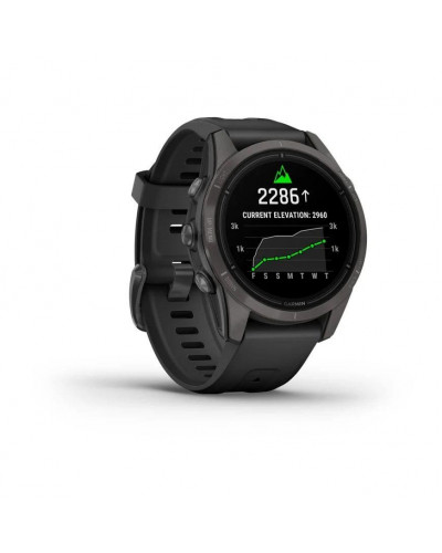 Смарт-годинник Garmin Epix Pro Gen 2 Sapphire 42mm Carbon G. DLC Ti. with Black Band (010-02802-14/15)