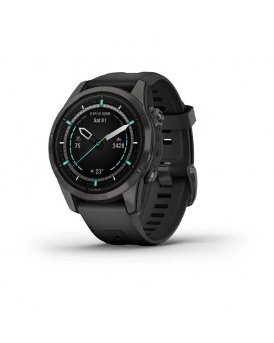 Смарт-годинник Garmin Epix Pro Gen 2 Sapphire 42mm Carbon G. DLC Ti. with Black Band (010-02802-14/15)