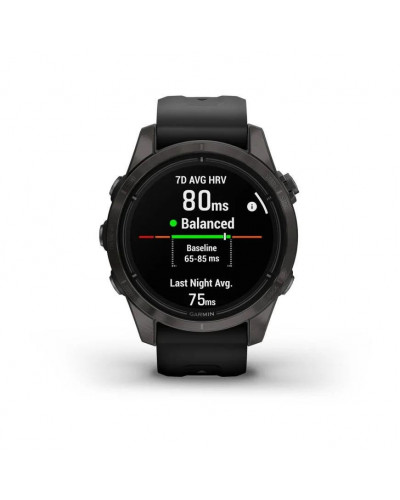 Смарт-годинник Garmin Epix Pro Gen 2 Sapphire 42mm Carbon G. DLC Ti. with Black Band (010-02802-14/15)