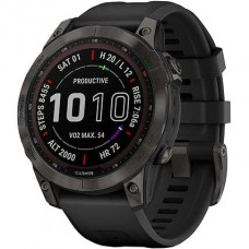 Смарт-годинник Garmin Fenix 7 Sapphire Solar Carbon Gray DLC Titanium with Black Band (010-02540-20/21)