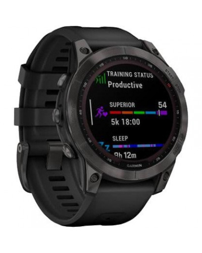 Смарт-часы Garmin Fenix 7 Sapphire Solar Carbon Gray DLC Titanium with Black Band (010-02540-20/21)