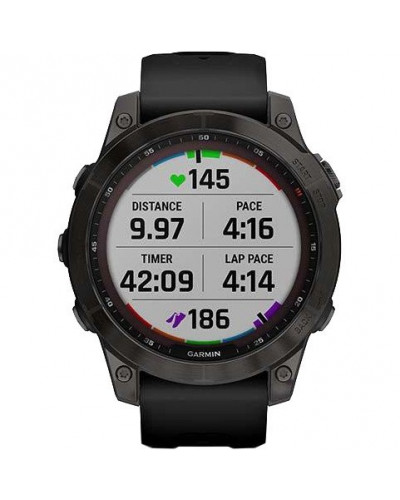 Смарт-часы Garmin Fenix 7 Sapphire Solar Carbon Gray DLC Titanium with Black Band (010-02540-20/21)