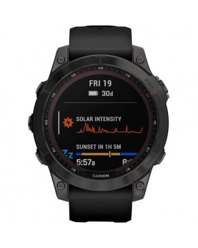 Смарт-часы Garmin Fenix 7 Sapphire Solar Carbon Gray DLC Titanium with Black Band (010-02540-20/21)