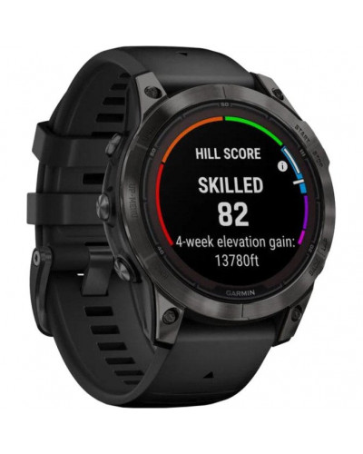 Смарт-годинник Garmin Fenix 7 Pro Sapphire Solar Carbon G. DLC Tit. with Black Band (010-02777-10/11/54)