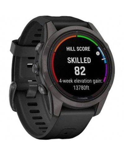 Смарт-годинник Garmin Fenix 7S Pro Sapphire Solar Carbon G. DLC Tit. with Black Band (010-02776-10/11/54)