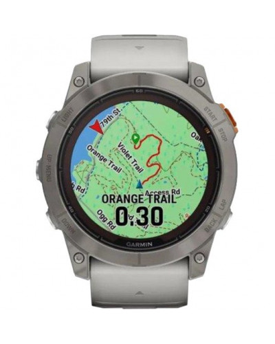 Смарт-годинник Garmin Fenix 7X Pro Sapphire Solar Titanium w. Fog Gray/Ember O. Band (010-02778-14/15/64)