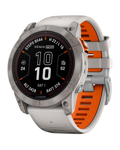 Смарт-годинник Garmin Fenix 7X Pro Sapphire Solar Titanium w. Fog Gray/Ember O. Band (010-02778-14/15/64)