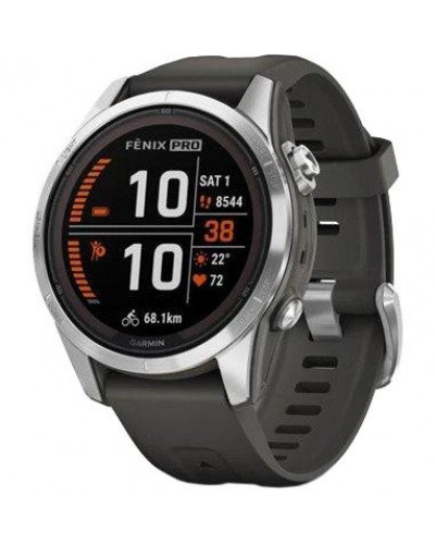 Смарт-годинник Garmin Fenix 7S Pro Solar Silver w. Graphite Band (010-02776-00/01)