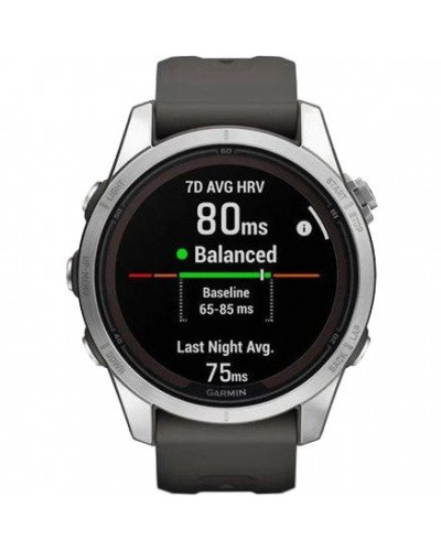 Смарт-годинник Garmin Fenix 7S Pro Solar Silver w. Graphite Band (010-02776-00/01)