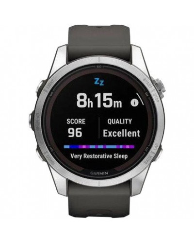 Смарт-годинник Garmin Fenix 7S Pro Solar Silver w. Graphite Band (010-02776-00/01)