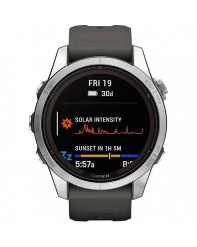 Смарт-годинник Garmin Fenix 7S Pro Solar Silver w. Graphite Band (010-02776-00/01)