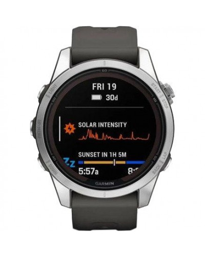 Смарт-годинник Garmin Fenix 7S Pro Solar Silver w. Graphite Band (010-02776-00/01)