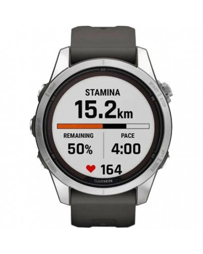 Смарт-годинник Garmin Fenix 7S Pro Solar Silver w. Graphite Band (010-02776-00/01)