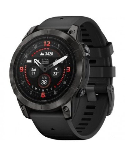 Смарт-годинник Garmin Epix Pro Gen 2 Sapphire 47mm Carbon G. DLC Tit. with Black Band (010-02803-10/11/54)