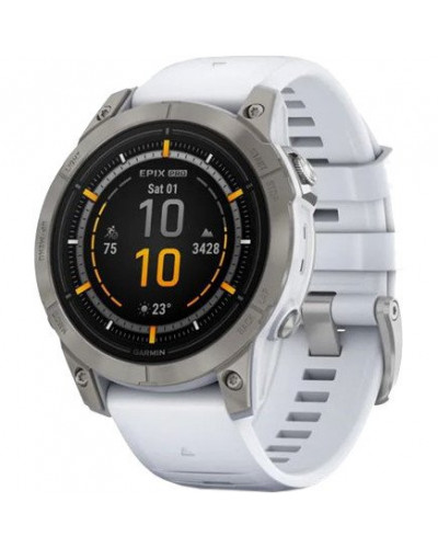 Смарт-годинник Garmin Epix Pro Gen 2 Sapphire 47mm Titanium w. Whitestone Band (010-02803-20/21)