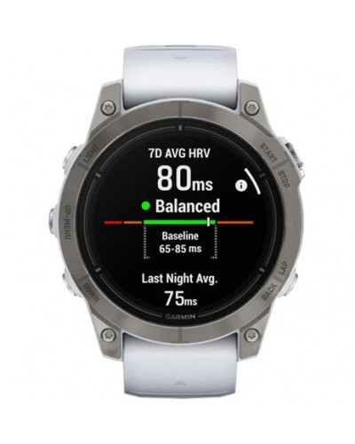 Смарт-годинник Garmin Epix Pro Gen 2 Sapphire 47mm Titanium w. Whitestone Band (010-02803-20/21)