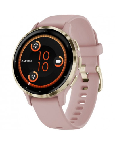 Смарт-годинник Garmin Venu 3S Soft Gold S. Steel Bezel w. Dust Rose Case and S. Band (010-02785-03/53)