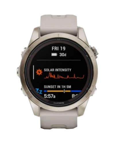 Смарт-часы Garmin Fenix 7S Pro Sapphire Solar Soft Gold w. Light Sand Band (010-02776-14/15)