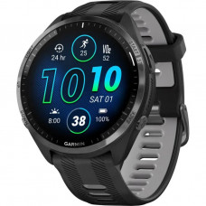 Спортивний годинник Garmin Forerunner 965 Carbon Gray Titanium Bezel w. Blk Case and Blk/Powder Gray S. Band (010-02809-00/10/8