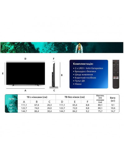LCD телевізор (LED) Philips 65PUS7409/12