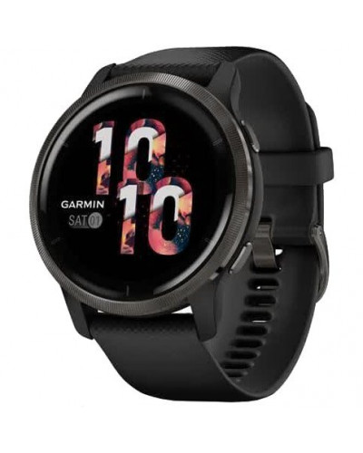 Смарт-часы Garmin Venu 2 Slate Stainless Steel Bezel with Black Case and Silicone Band (010-02430-11/01)