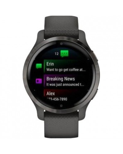 Смарт-годинник Garmin Venu 2S Slate Bezel with Graphite Case and Silicone Band 010-02429-10/00