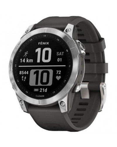 Смарт-годинник Garmin Fenix 7 Silver with Graphite Band (010-02540-00/01)