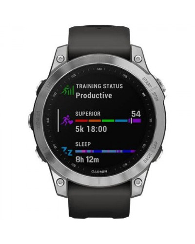 Смарт-годинник Garmin Fenix 7 Silver with Graphite Band (010-02540-00/01)