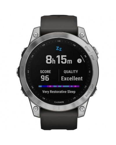 Смарт-годинник Garmin Fenix 7 Silver with Graphite Band (010-02540-00/01)