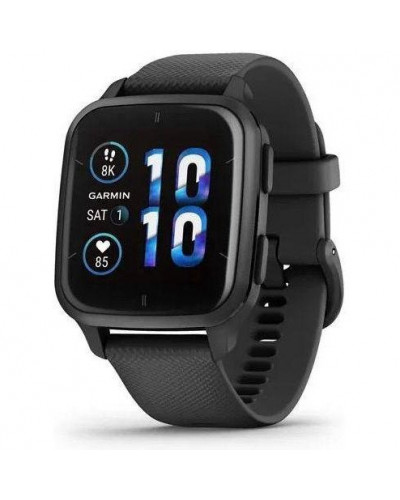 Смарт-годинник Garmin Venu Sq 2 – Music Edition Slate Aluminum Bezel with Black Case and Silicone Band (010-02700-00/10/80)