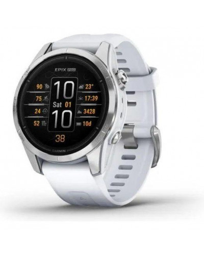 Смарт-годинник Garmin Epix Pro Gen 2 42mm Silver w. Whitestone Band (010-02802-00/01)