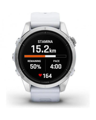 Смарт-годинник Garmin Epix Pro Gen 2 42mm Silver w. Whitestone Band (010-02802-00/01)