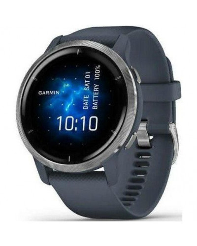 Смарт-часы Garmin Venu 2 Silver Bezel with Granite Blue Case and Silicone Band (010-02430-10/00)