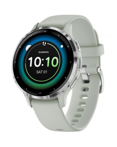 Смарт-годинник Garmin Venu 3S Silver S. Steel Bezel w. Sage Gray Case and S. Band (010-02785-01/51)