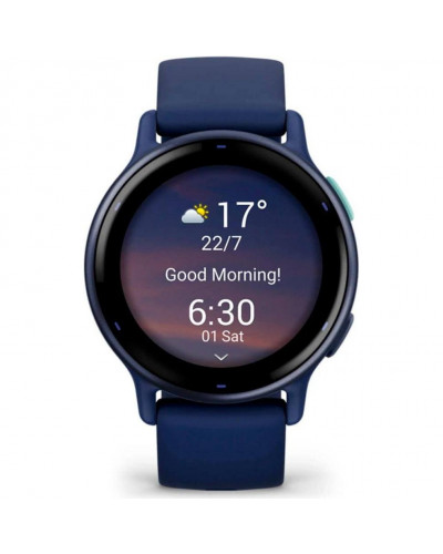 Смарт-годинник Garmin vivoactive 5 Metallic Navy Aluminum Bezel with Navy Case and Silicone Band (010-02862-12/52)