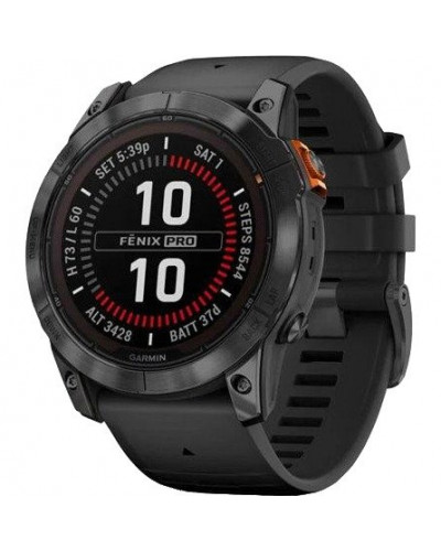 Смарт-годинник Garmin Fenix 7X Pro Solar Slate Gray w. Black Band (010-02778-00/01)