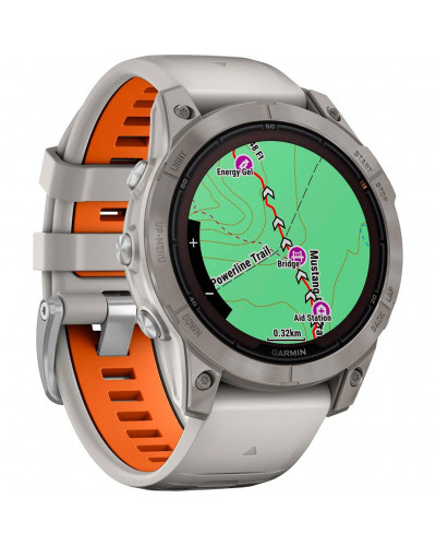 Смарт-годинник Garmin Fenix 7 Pro Sapphire Solar Titanium w. Fog Gray/Ember O. Band (010-02777-20/21)