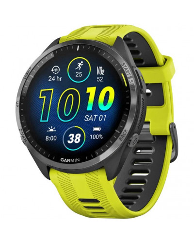 Спортивний годинник Garmin Forerunner 965 Carbon Gray Titanium Bezel w. Black Case and Amp Yell/Black S. Band (010-02809-02/12/