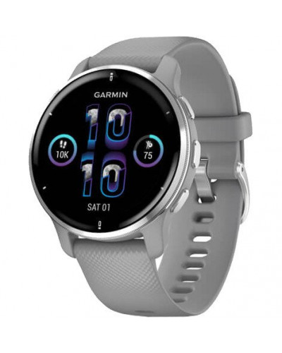 Смарт-годинник Garmin Venu 2 Plus Silver S. Steel Bezel w. Powder G. Case and S. Band (010-02496-00/10)