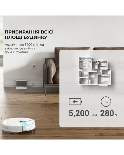 Робот-пилосос з вологим прибиранням Dreame Bot D10s White (RLS3L)