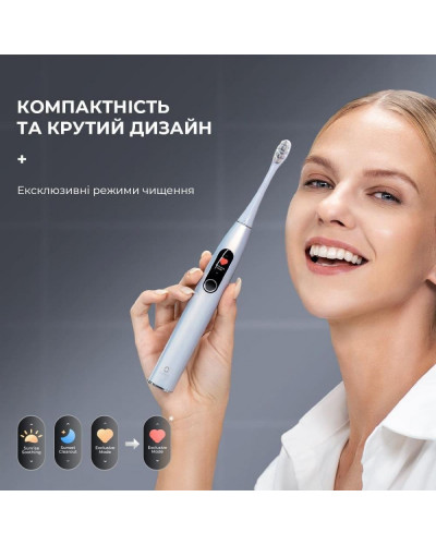 Електрична зубна щітка Oclean X Pro Digital Set Electric Toothbrush Glamour Silver (6970810552584)